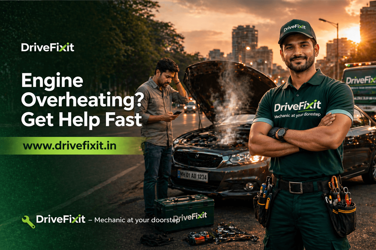 Engine over heating image